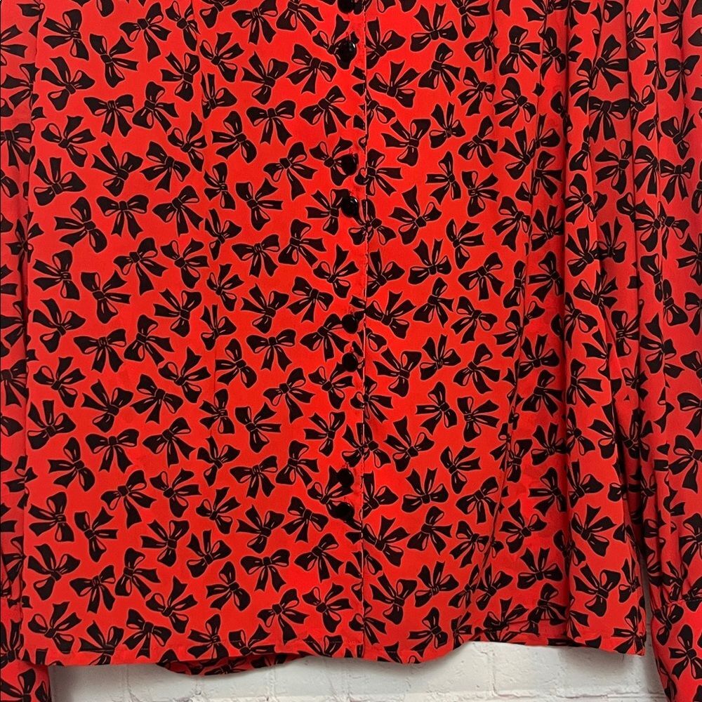 Vintage Josephine Red and Black Bow Blouse - Picture 3 of 10